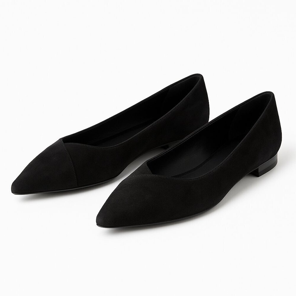 Donald J Pliner “Palma” Black Suede Pointed-Toe Slip-On Flats Shoes – Size 6M